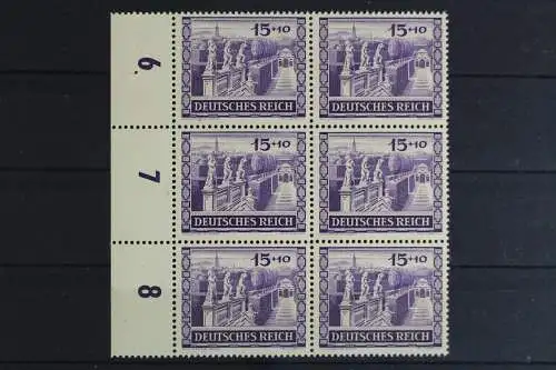 Deut. Reich, MiNr. 805, 6er Block, li. Rand, postfrisch - 625585