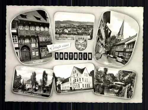 Northeim, 6 Bilder Karte u. a. Rathaus, Wappen - 417739