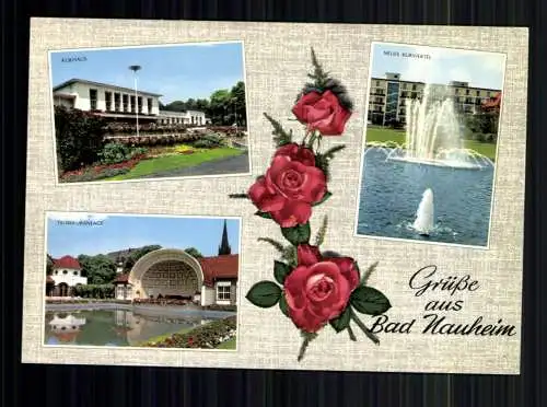 Bad Nauheim, Kurhaus, Kurviertel, Trinkkuranlage und Rosen - 417590