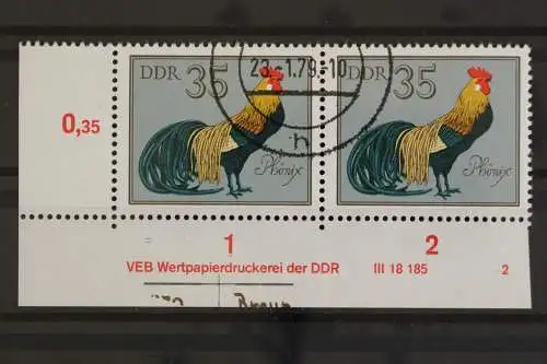 DDR, MiNr. 2398, waag. Paar, Ecke li. unten, DV 2, gestempelt - 629487