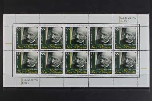 Deutschland, MiNr. 2658, Kleinbogen, Max Planck, postfrisch - 630905