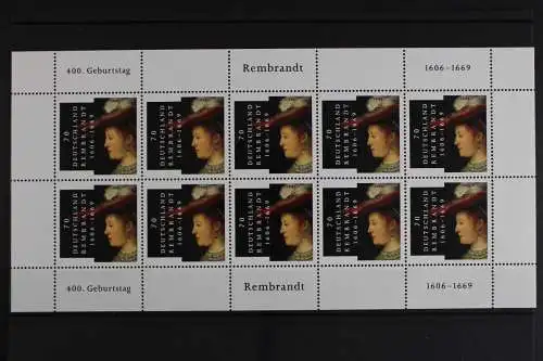 Deutschland (BRD), MiNr. 2550, Kleinbogen Rembrandt, postfrisch - 630729