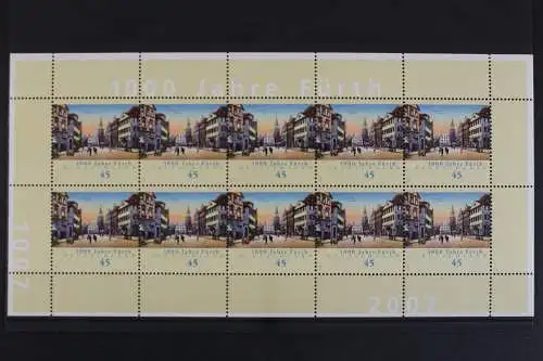 Deutschland, MiNr. 2580, Kleinbogen, Fürth, postfrisch - 630941