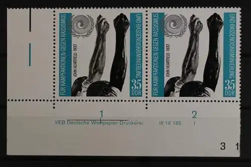 DDR, MiNr. 1702, waag. Paar, Ecke li. unten, DV I, postfrisch - 629185