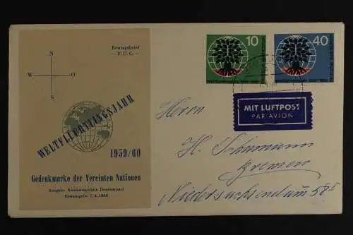 Deutschland, MiNr. 326-327, per Luftpost, FDC - 511031