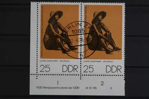 DDR, MiNr. 2143, Paar, Ecke li. unten DV II, gestempelt - 631412