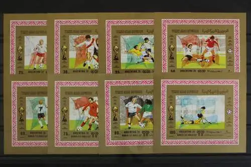 Jemen Nord, MiNr. 1619-1626 B, 8 Blöcke, Fußball, postfrisch - 631591