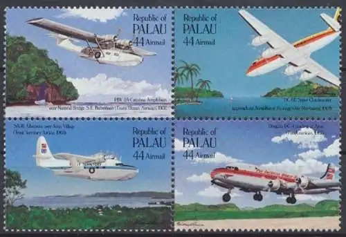 Palau, Flugzeuge, MiNr. 92-95 Viererblock, postfrisch - 693964