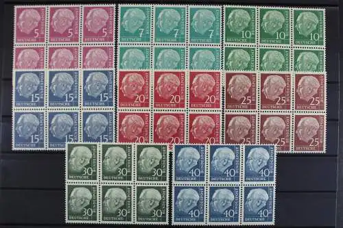 Deutschland, MiNr. 179-260 y, Sechserblock, 8 Werte, postfrisch - 631956