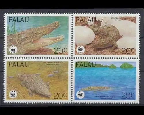 Palau, MiNr. 690-693 ZD, Krokodil, postfrisch - 693975