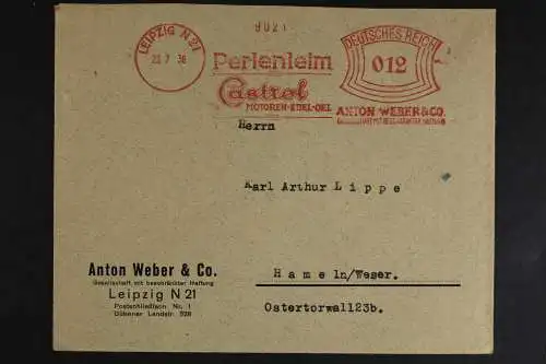 Leipzig, Anton Weber, Perlenleim Castrol, Freistempler, 1936 - 511105