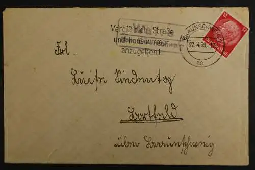 Walle über Braunschweig, Landpoststempel, 1939 - 511205