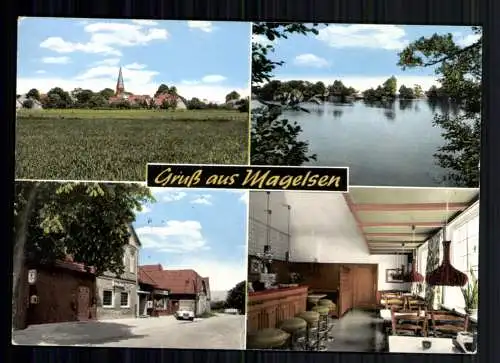 Magelsen, LK Nienburg, Kirche, Edeka Markt und Gasthof W. Lütjens - 418268