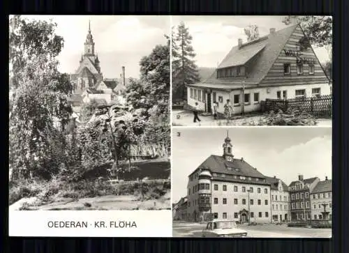 Oederan, Kr. Flöha, Teilansicht, Gaststätte "Waldeinkehr", Rathaus - 418294