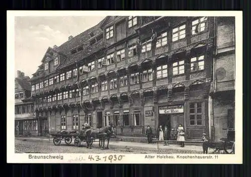 Braunschweig, Alter Holzbau, Hildesheimer Hof, Pferdefuhrwerk - 418779