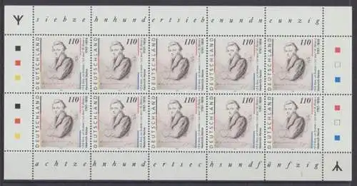 Deutschland (BRD), MiNr. 1962 I Erstauflage, Kleinbogen, postfrisch - 694176