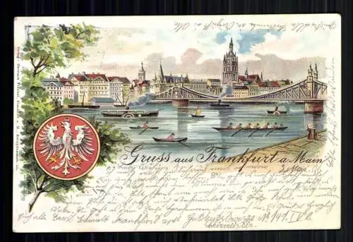 Frankfurt a. M., Wappen, Brücke, Altstadt - 419424