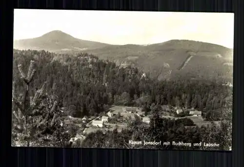 Jonsdorf, Zittauer Gebirge, Blick zum Ort mit Buchberg und Lausche - 419410