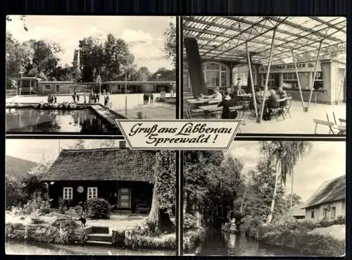 Lübbenau/Spreewald, Freisitz, Frau in Tracht auf Kahn - 419488