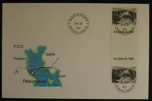 Aland, MiNr. 24, Zwischenstegpaar, FDC - 635835