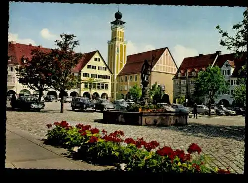 Freudenstadt/Schwarzwald, Marktplatz, Rathaus, Neptun-Brunnen, Kirche - 420059