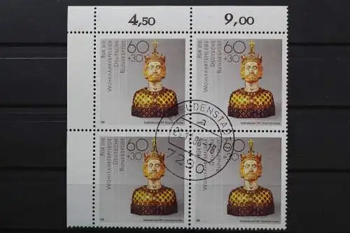 Deutschland (BRD), MiNr. 1384, Viererblock, Ecke links oben, gestempelt - 639610