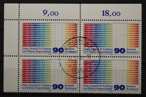 Deutschland (BRD), MiNr. 1053, Viererblock, Ecke links oben, gestempelt - 639612