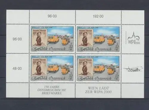 Österreich, MiNr. 2292 I Kleinbogen, postfrisch - 694251