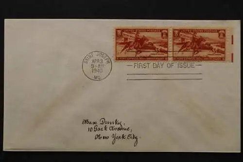 USA, MiNr. 490, waag. Paar, rechter Rand, FDC - 639819