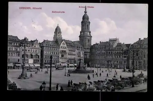 Dresden, Altmarkt, Rathausturm, Kreuz-Kirche - 420357