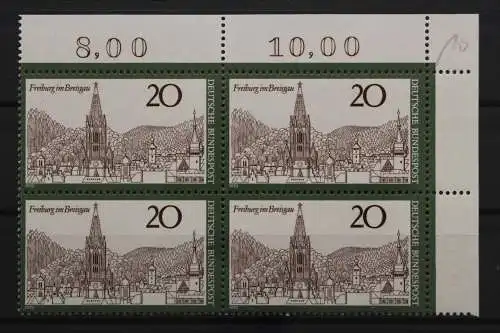 Deutschland, MiNr. 654, Viererblock, Ecke re. oben, postfrisch - 640645