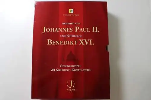 Holzkassette "Abschied Johannes Paul II / Benedikt XVI - 901122