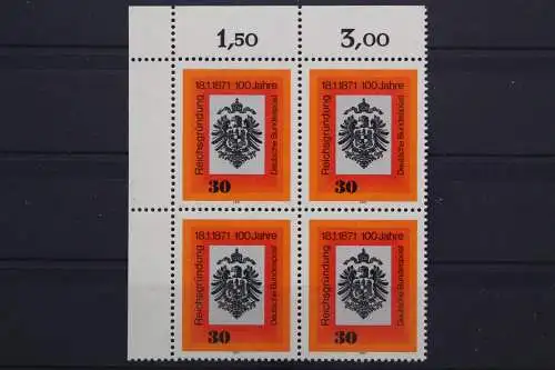 Deutschland, MiNr. 658, Viererblock, Ecke links oben, postfrisch - 640650