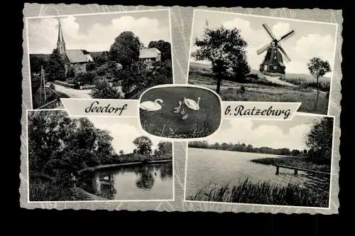 Seedorf, bei Ratzeburg, Kirche, Mühle, See - 420497