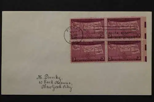 USA, MiNr. 454, Viererblock, ESST Pierre, FDC - 639827