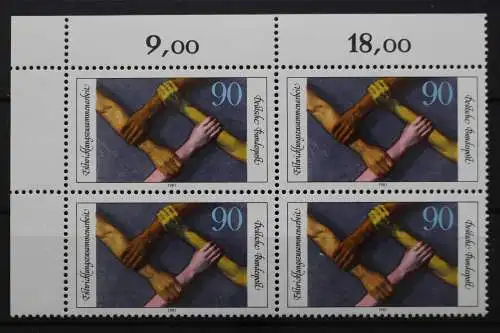 Deutschland, MiNr. 1103, Viererblock, Ecke li. oben, postfrisch - 642610