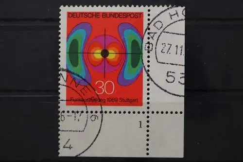 Deutschland (BRD), MiNr. 599, Ecke rechts unten, FN 1, gestempelt - 646147