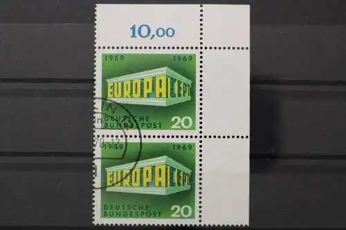 Deutschland (BRD), MiNr. 583, senkr. Paar, Ecke rechts oben, gestempelt - 646163