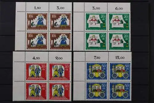 Berlin, MiNr. 295-298, 4er Blöcke, Ecken links oben, postfrisch - 649710