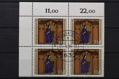 Deutschland (BRD), MiNr. 1018, 4er Block, Ecke links oben, gestempelt - 650442