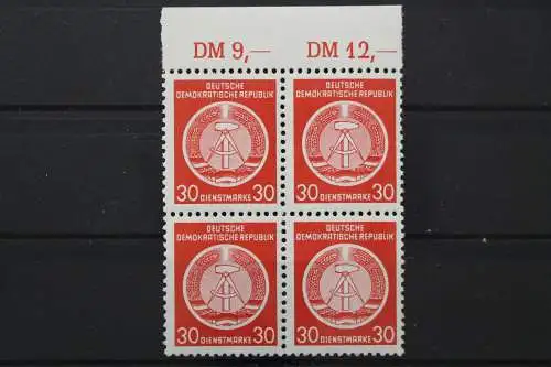 DDR Dienst A, MiNr. 11 x, 4er Block, Oberrand 9/12, postfrisch - 652633