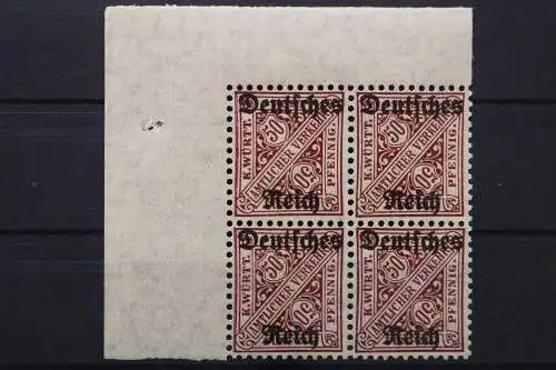 Deutsches Reich Dienst, MiNr. 63, 4er Block, Ecke li. oben, postfrisch - 653149