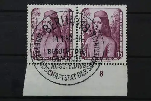 DDR, MiNr. 506, waag. Paar, Unterrand, gestempelt - 653211