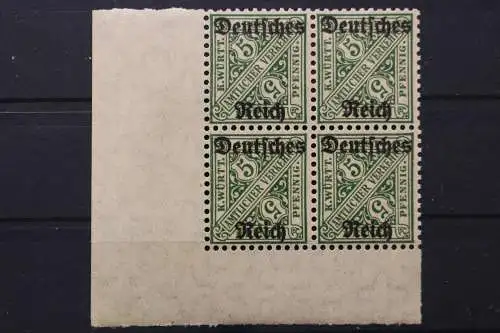 Deutsches Reich Dienst, MiNr. 57, 4er Block, Ecke li. u., postfrisch - 653164