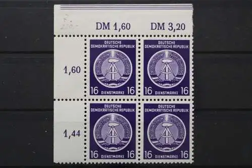 DDR Dienst A, MiNr. 7 x, 4er Block, Ecke links oben, postfrisch - 652629