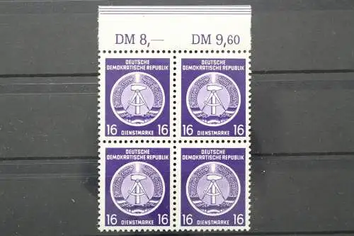 DDR Dienst A, MiNr. 7 x, 4er Block, OR 8/9,60, postfrisch - 652628