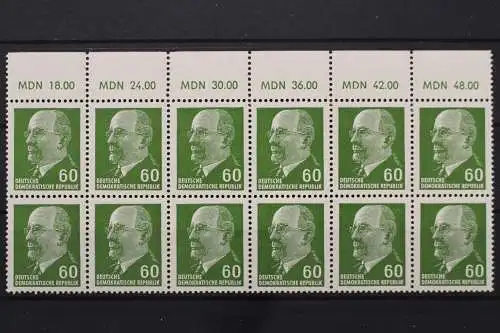 DDR, MiNr. 1080, Zwölferblock, Oberrand 2 (MDN), postfrisch - 653380