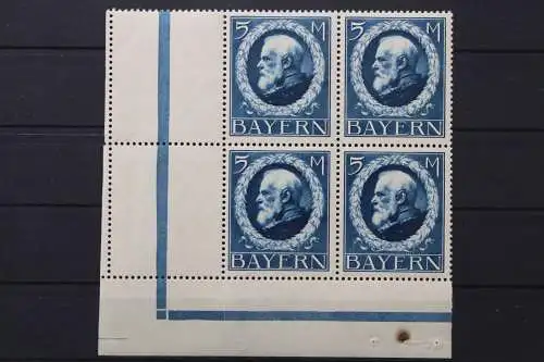 Bayern, MiNr. 107 I a, 4er Block, Ecke links unten, postfrisch - 653725