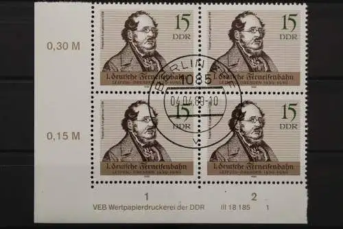 DDR, MiNr. 3238, Viererblock, Ecke links unten, DV 1, EST - 653271