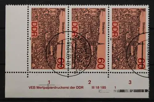 DDR, MiNr. 3164, Dreierstreifen, Ecke mit DZ 1, EST - 653313